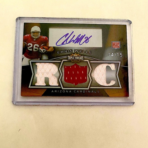 2009 Topps Triple Threads Chris Wells RPA 14/15. Very Rare and Short Print - Picture 1 of 3